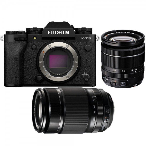 Fujifilm X-T5 Noir + XF 18-55 mm f/2,8-4 R LM OIS + XF 55-200 mm f/3,5-4,8 R LM OIS - Camara APS-C-1