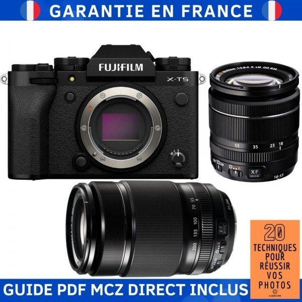 Fujifilm X-T5 Noir + XF 18-55 mm f/2,8-4 R LM OIS + XF 55-200 mm f/3,5-4,8 R LM OIS - Camara APS-C-2