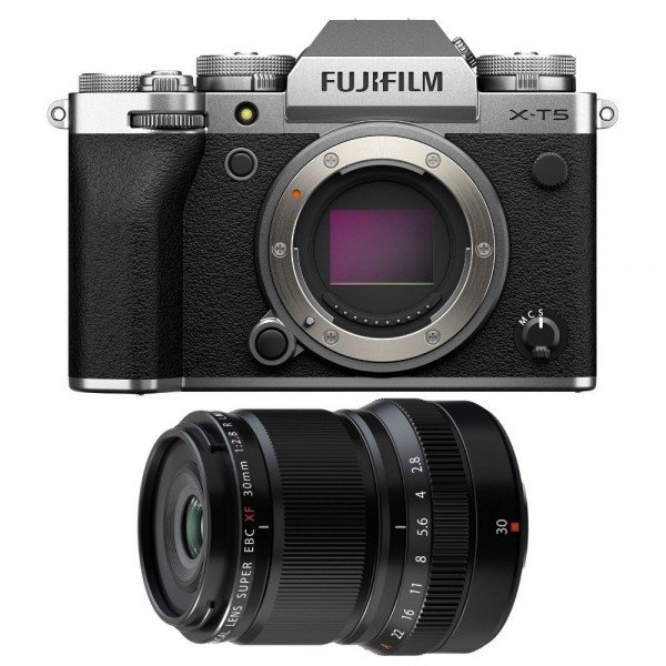 Fujifilm X-T5 Plata + XF 30 mm f/2,8 R LM WR Macro - Camara fotográfica APS-C-1