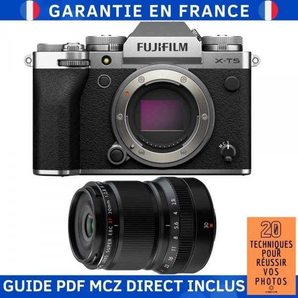 Fujifilm X-T5 Plata + XF 30 mm f/2,8 R LM WR Macro - Camara fotográfica APS-C-2