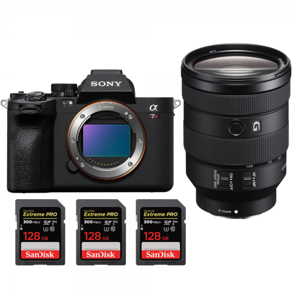Sony A7R V + FE 24-105 mm f/4 G OSS + 3 SanDisk 128 GB Extreme PRO UHS-II SDXC 300 MB/s - Camara mirrorless-1