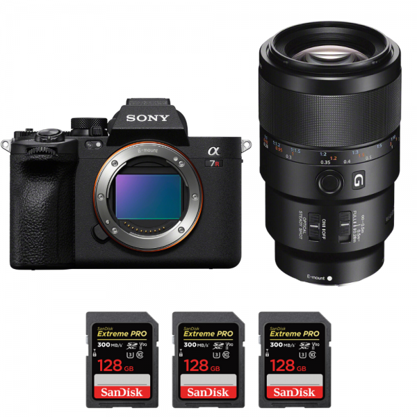 Sony A7R V + FE 90mm f/2.8 Macro G OSS + 3 SanDisk 128GB Extreme PRO UHS-II SDXC 300 MB/s - Camara mirrorless-1