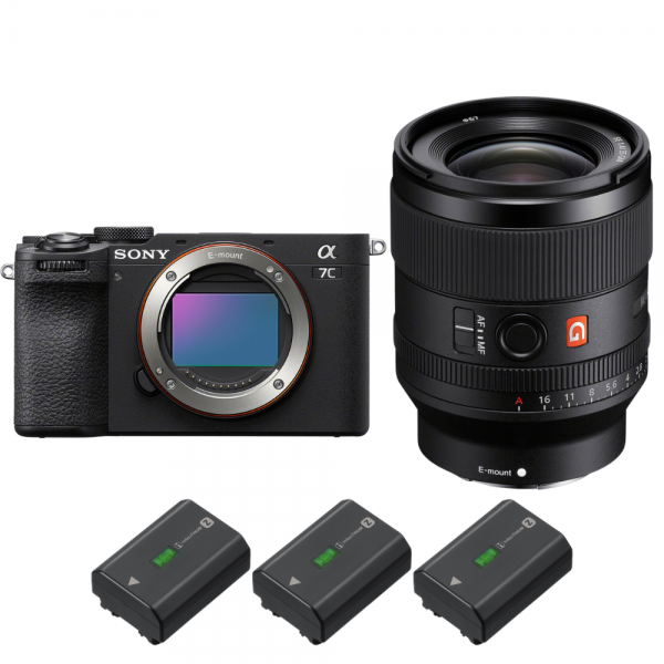 Sony A7C II Black + FE 35mm f/1.4 GM + 3 Sony NP-FZ100-1