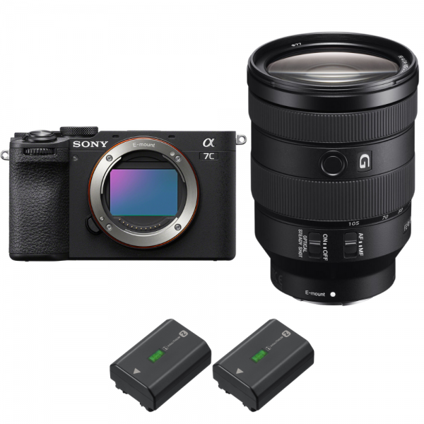 Sony A7C II Noir + FE 24-105mm f/4 G OSS + 2 Sony NP-FZ100-1