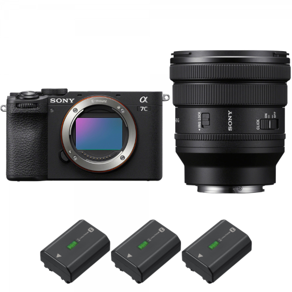 Sony A7C II Black + FE PZ 16-35mm f/4 G + 3 Sony NP-FZ100-1