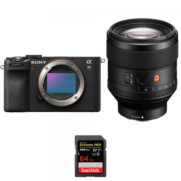 Sony A7C II Black + FE 85mm f/1.4 GM + 1 SanDisk 64GB Extreme PRO UHS-II SDXC 300 MB/s-1