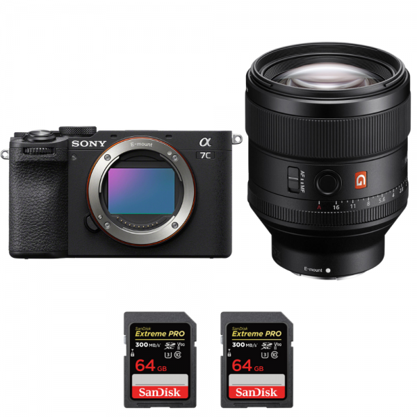 Sony A7C II Black + FE 85mm f/1.4 GM + 2 SanDisk 64GB Extreme PRO UHS-II SDXC 300 MB/s-1