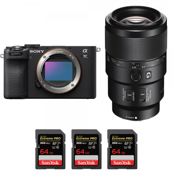 Sony A7C II Noir + FE 90mm f/2.8 Macro G OSS + 3 SanDisk 64GB Extreme PRO UHS-II SDXC 300 MB/s-1