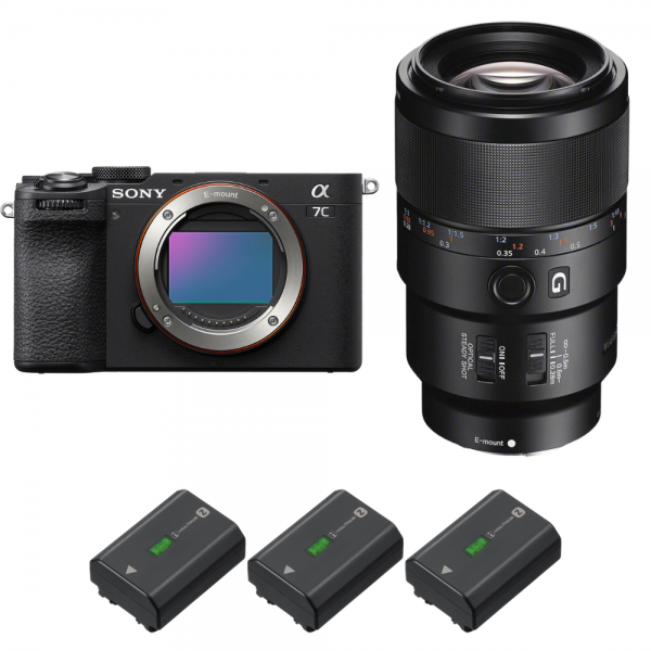 Sony A7C II Noir + FE 90mm f/2.8 Macro G OSS + 3 Sony NP-FZ100-1