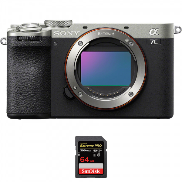 Sony A7C II Plata + 1 SanDisk 64GB Extreme PRO UHS-II SDXC 300 MB/s-1