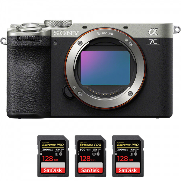 Sony A7C II Silver + 3 SanDisk 128GB Extreme PRO UHS-II SDXC 300 MB/s-1