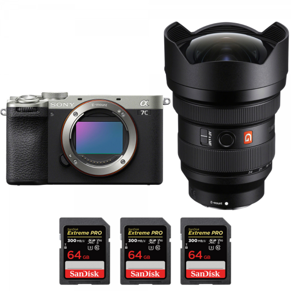 Sony A7C II Plata + FE 12-24mm f/2.8 GM + 3 SanDisk 64GB Extreme PRO UHS-II SDXC 300 MB/s-1