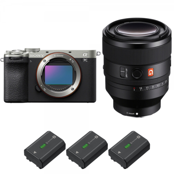Sony A7C II Silver + FE 50mm f/1.2 GM + 3 Sony NP-FZ100-1