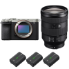 Sony A7C II Plata + FE 24-105mm f/4 G OSS + 3 Sony NP-FZ100-1