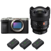 Sony A7C II Plata + FE 14mm f/1.8 GM + 3 Sony NP-FZ100-1
