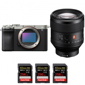 Sony A7C II Plata + FE 85mm f/1.4 GM + 3 SanDisk 256GB Extreme PRO UHS-II SDXC 300 MB/s-1