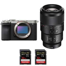 Sony A7C II Silver + FE 90mm f/2.8 Macro G OSS + 2 SanDisk 32GB Extreme PRO UHS-II SDXC 300 MB/s-1