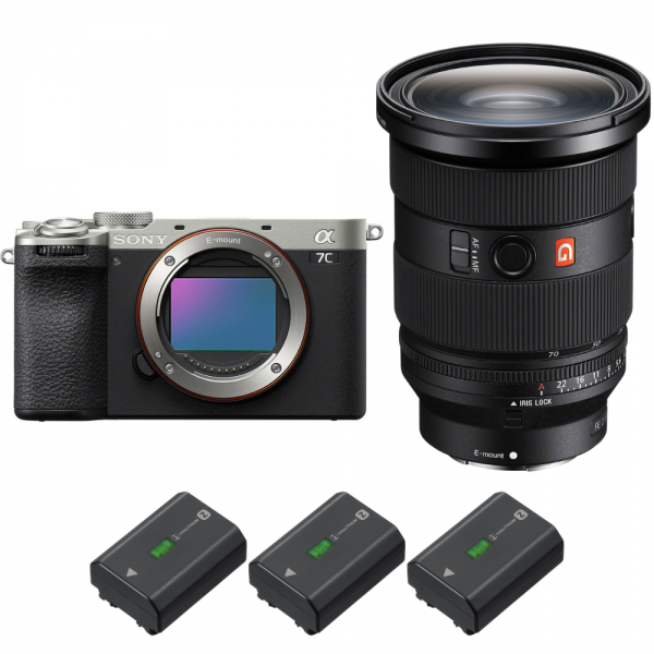 Sony A7C II Plata + FE 24-70mm f/2.8 GM II + 3 Sony NP-FZ100-1
