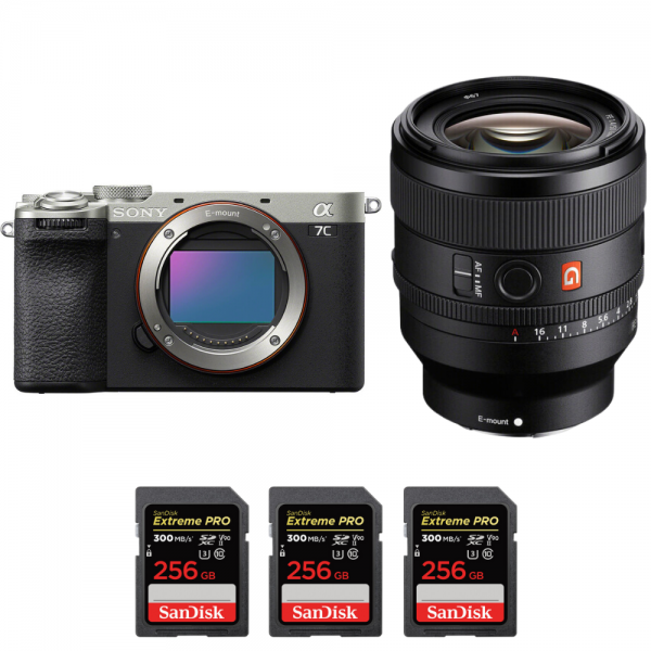 Sony A7C II Plata + FE 50mm f/1.4 GM + 3 SanDisk 256GB Extreme PRO UHS-II SDXC 300 MB/s-1