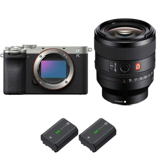 Sony A7C II Silver + FE 50mm f/1.4 GM + 2 Sony NP-FZ100-1
