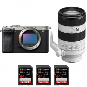Sony A7C II Plata + FE 70-200mm f/4 Macro G OSS II + 3 SanDisk 64GB Extreme PRO UHS-II SDXC 300 MB/s-1