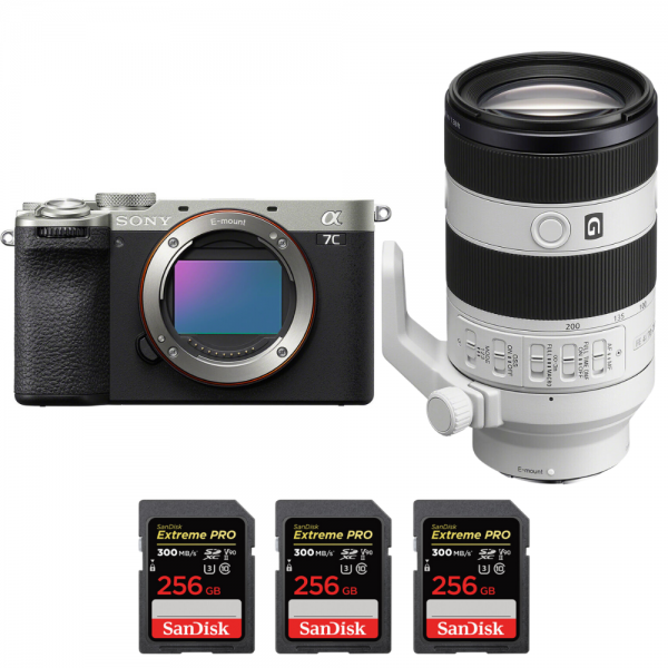 Sony A7C II Plata + FE 70-200mm f/4 Macro G OSS II + 3 SanDisk 256GB Extreme PRO UHS-II SDXC 300 MB/s-1