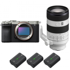 Sony A7C II Plata + FE 70-200mm f/4 Macro G OSS II + 3 Sony NP-FZ100-1