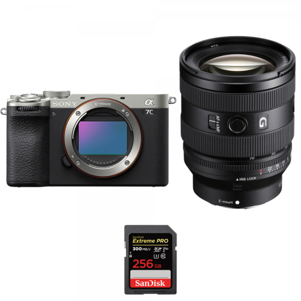 Sony A7C II Plata + FE 20-70mm f/4 G + 1 SanDisk 256GB Extreme PRO UHS-II SDXC 300 MB/s-1