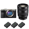 Sony A7C II Plata + FE 20-70mm f/4 G + 3 Sony NP-FZ100-1