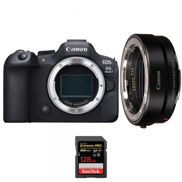 Canon EOS R6 Mark II + EF-EOS R + 1 SanDisk Extreme PRO UHS-II SDXC 300 MB/s de 128 GB - Camara mirrorless-1