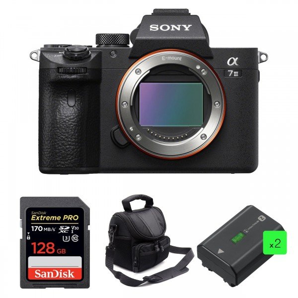 Sony Alpha 7 III Body + SanDisk 128GB Extreme PRO UHS-I SDXC 170 MB/s + 2 Sony NP-FZ100 + Camera Bag-1