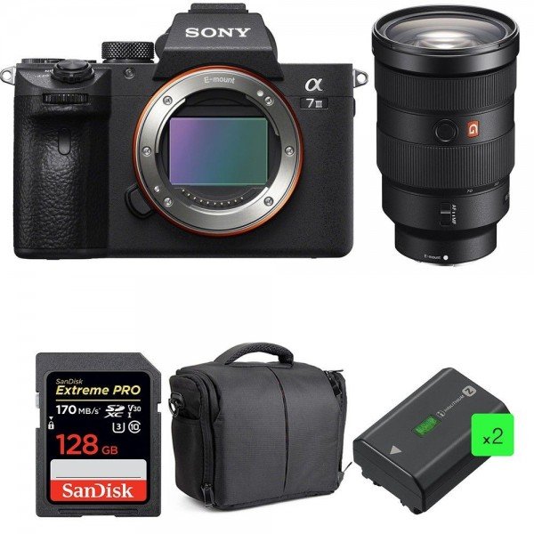 Sony A7 III + FE 24-70 mm f/2.8 GM + SanDisk 128GB UHS-I SDXC 170 MB/s + 2 NP-FZ100 + Bolsa - Camara mirrorless-1