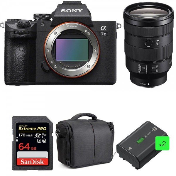 Sony A7 III + FE 24-105 mm f/4 G OSS + SanDisk 64GB UHS-I SDXC 170 MB/s + 2 NP-FZ100 + Bolsa - Camara mirrorless-1
