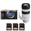 Sony A7CR Silver + FE 70-200mm f/2.8 GM OSS II + 3 SanDisk 128GB Extreme PRO UHS-II SDXC 300 MB/s-1