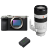 Sony A7CR Plata + FE 70-200mm f/2.8 GM OSS II + 1 Sony NP-FZ100-1