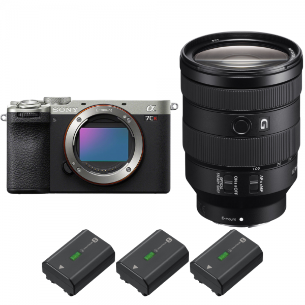 Sony A7CR Plata + FE 24-105mm f/4 G OSS + 3 Sony NP-FZ100-1