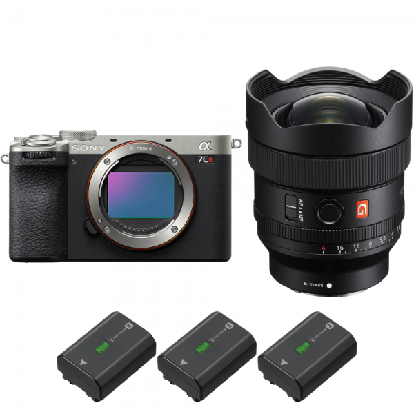 Sony A7CR Plata + FE 14mm f/1.8 GM + 3 Sony NP-FZ100-1