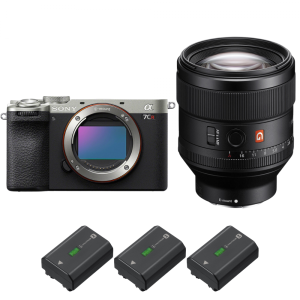 Sony A7CR Plata + FE 85mm f/1.4 GM + 3 Sony NP-FZ100-1