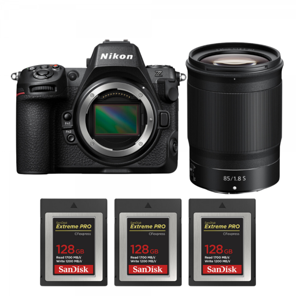 Nikon Z8 + Z 85mm f/1.8 S + 3 SanDisk 128GB Extreme PRO CFexpress Type B-1