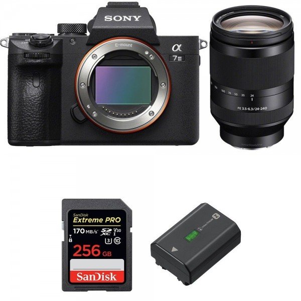 Sony Alpha 7 III + FE 24-240 mm f/3.5-6.3 OSS + SanDisk 256GB Extreme PRO UHS-I SDXC 170 MB/s + NP-FZ100-2