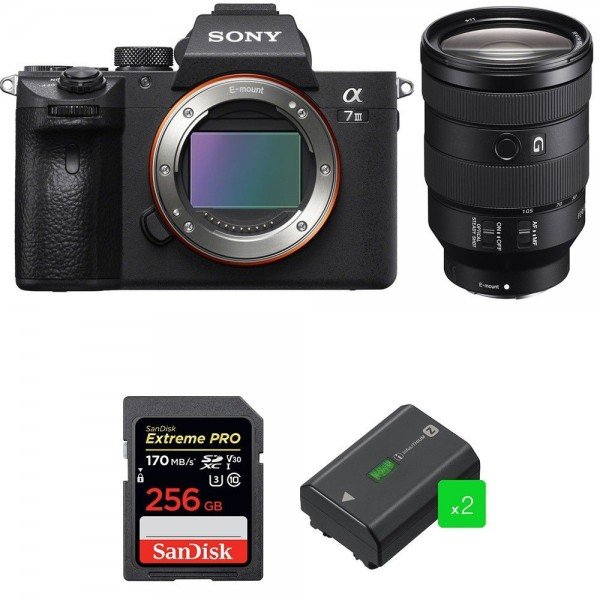Sony Alpha 7 III + FE 24-105 mm f/4 G OSS + SanDisk 256GB Extreme PRO UHS-I SDXC 170 MB/s + 2 NP-FZ100-2