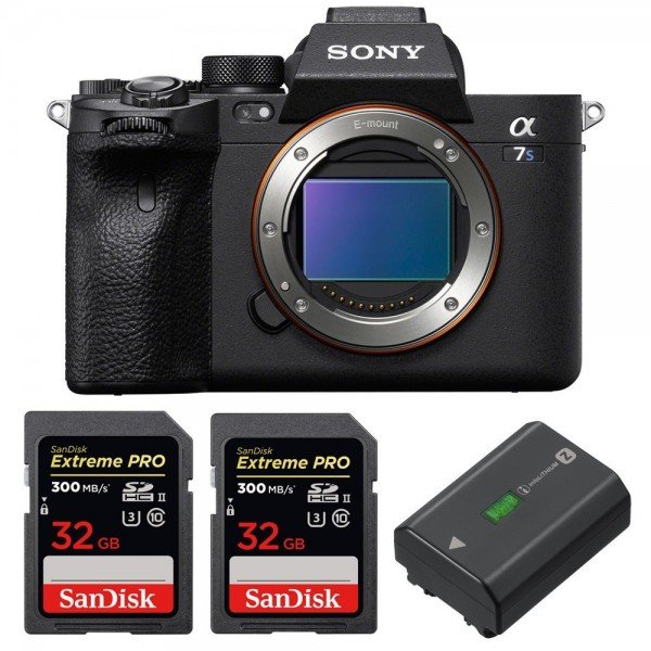 Sony A7S III Nu + 2 SanDisk 32GB Extreme PRO UHS-II SDXC 300 MB/s + 1 Sony NP-FZ100-2