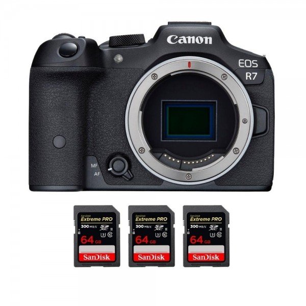 Canon EOS R7 + 3 SanDisk 64GB Extreme PRO UHS-II SDXC 300 MB/s - Camara mirrorless-2