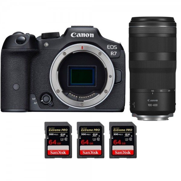 Canon EOS R7 + RF 100-400mm IS + 3 SanDisk 64GB Extreme PRO UHS-II SDXC 300 MB/s - Camara mirrorless-2