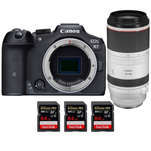 Canon EOS R7 + RF 100-500mm F4.5-7.1 L IS USM + 3 SanDisk 64GB Extreme PRO UHS-II SDXC 300 MB/s - Camara mirrorless-2