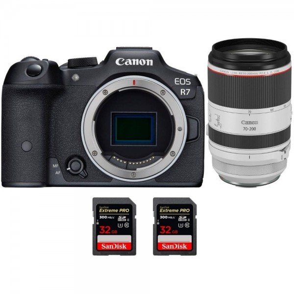 Canon EOS R7 + RF 70-200 mm f/2,8 L IS USM + 2 SanDisk 32 GB Extreme PRO UHS-II SDXC 300 MB/s - Camara mirrorless-2