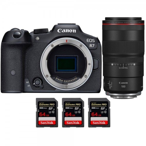Canon EOS R7 + RF 100mm F2.8 L Macro IS USM + 3 SanDisk 64GB Extreme PRO UHS-II SDXC 300 MB/s - Camara mirrorless-2