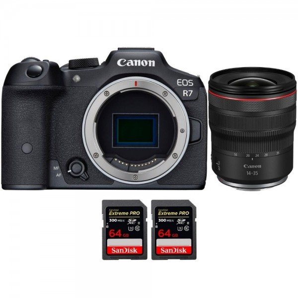 Canon EOS R7 + RF 14-35mm F4 L IS USM + 2 SanDisk 64GB Extreme PRO UHS-II SDXC 300 MB/s-2