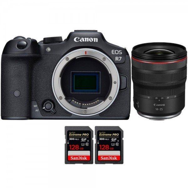 Canon EOS R7 + RF 14-35mm F4 L IS USM + 2 SanDisk 128GB Extreme PRO UHS-II SDXC 300 MB/s-2