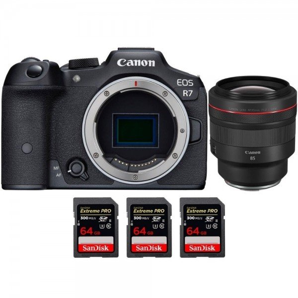 Canon EOS R7 + RF 85mm F1.2 L USM + 3 SanDisk 64GB Extreme PRO UHS-II SDXC 300 MB/s - Camara mirrorless-2